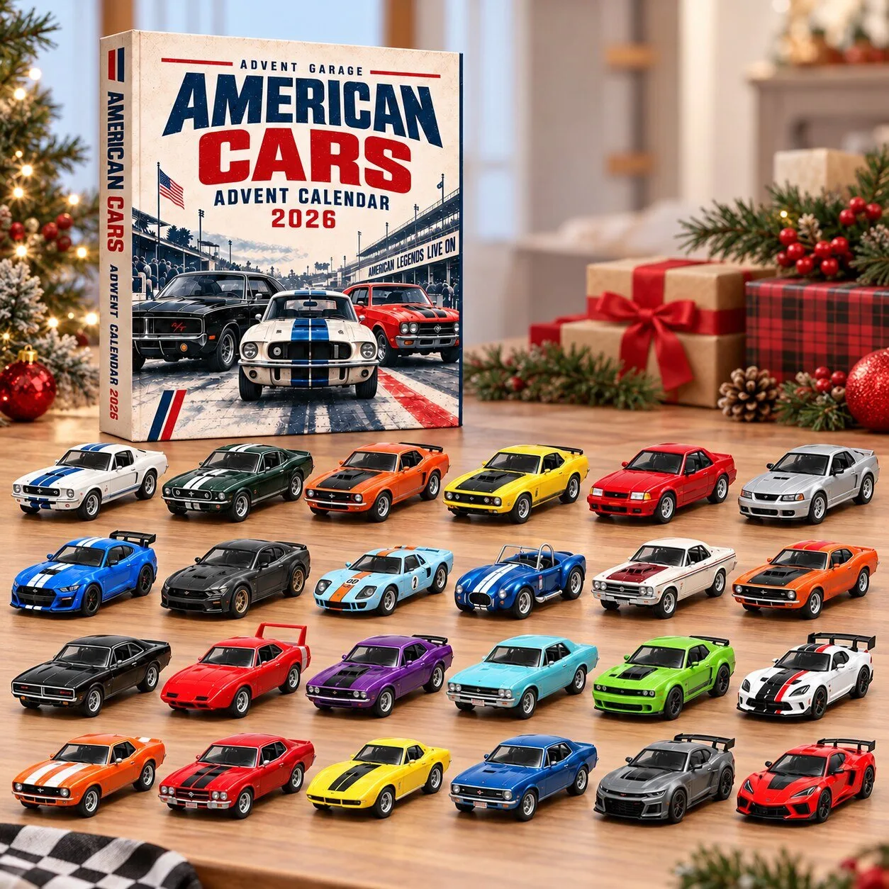 American Cars Advent Calendar 2026 24 Days Diecast Model Car Collectible Gift Set