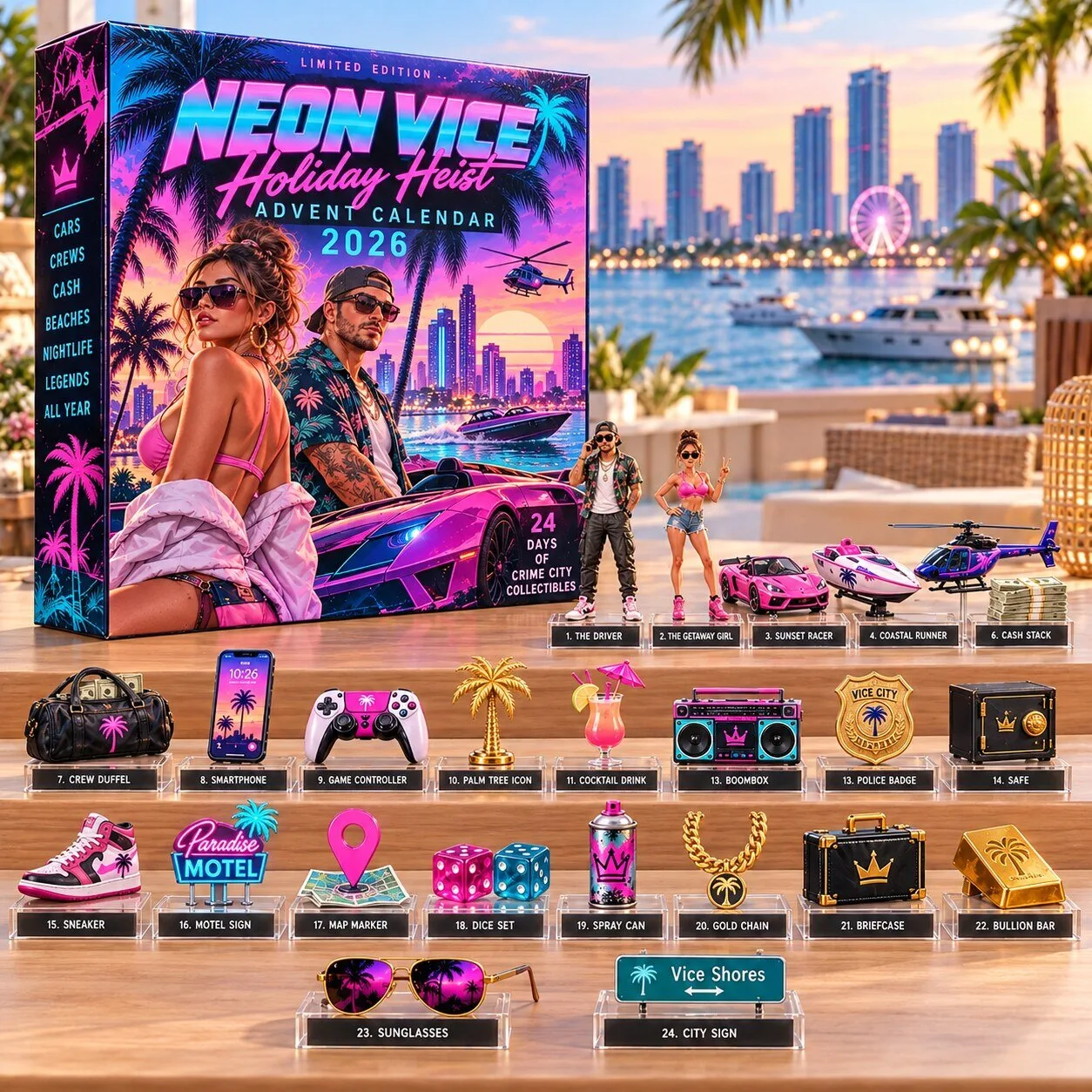 GTA VI Neon Vice Holiday Heist Advent Calendar 2026 24 Days