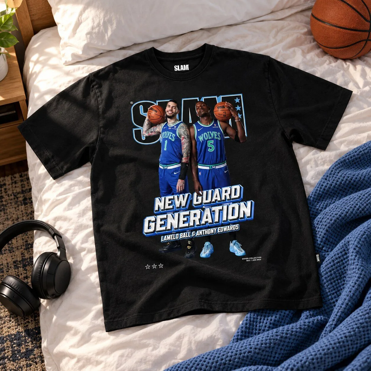 SLAM Anthony Edwards LaMelo Ball Basketball Magazine Cover T Shirt 7 SLAM Anthony Edwards LaMelo Ball Basketball Magazine Cover T Shirt