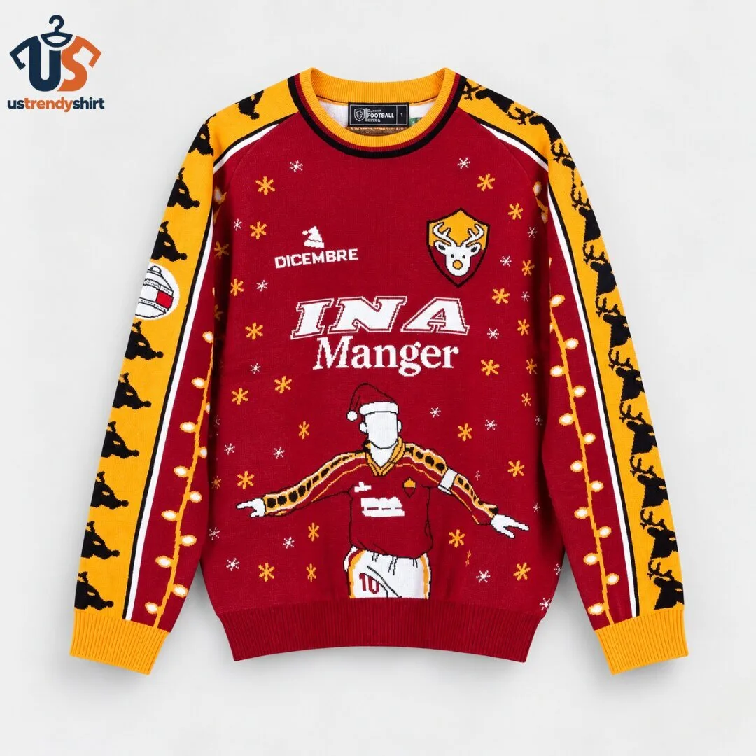 INA Manger Christmas Jumper 2026 Funny AS Roma Football Holiday Sweatshirt
