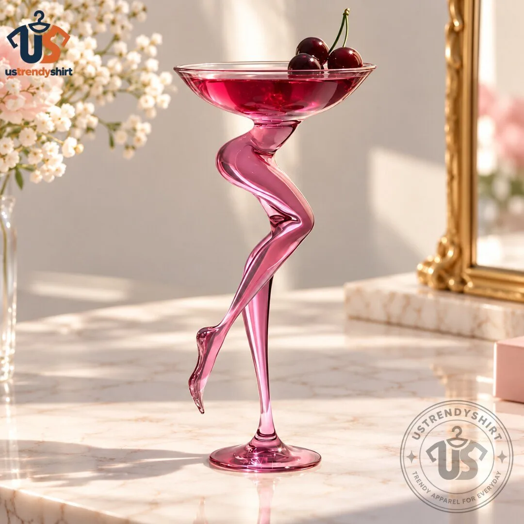 Pink Sexy Legs Cocktail Glass Creative Martini Glass Novelty Crystal Wine