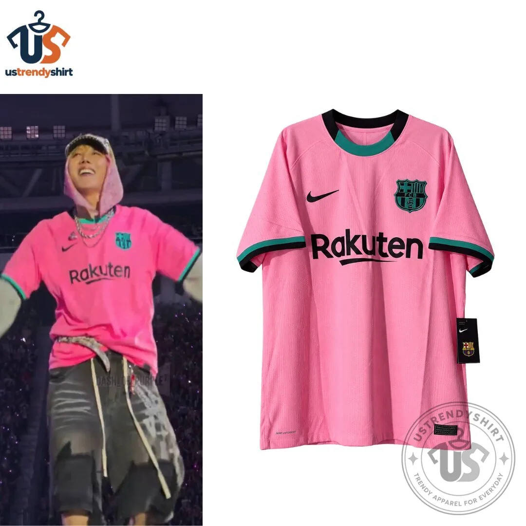 BTS J-Hope Barcelona 2020/21 Third Messi Nike Pink Soccer Jersey