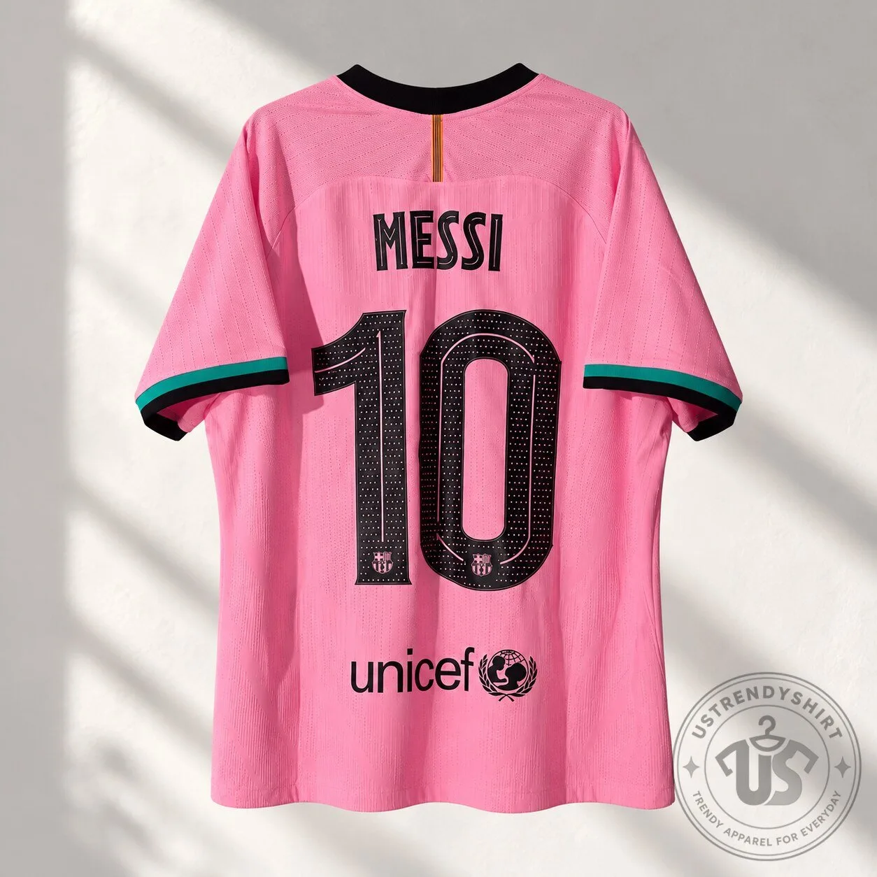 BTS J-Hope Barcelona 2020/21 Third Messi Nike Pink Soccer Jersey 9 BTS J-Hope Barcelona 2020/21 Third Messi Nike Pink Soccer Jersey