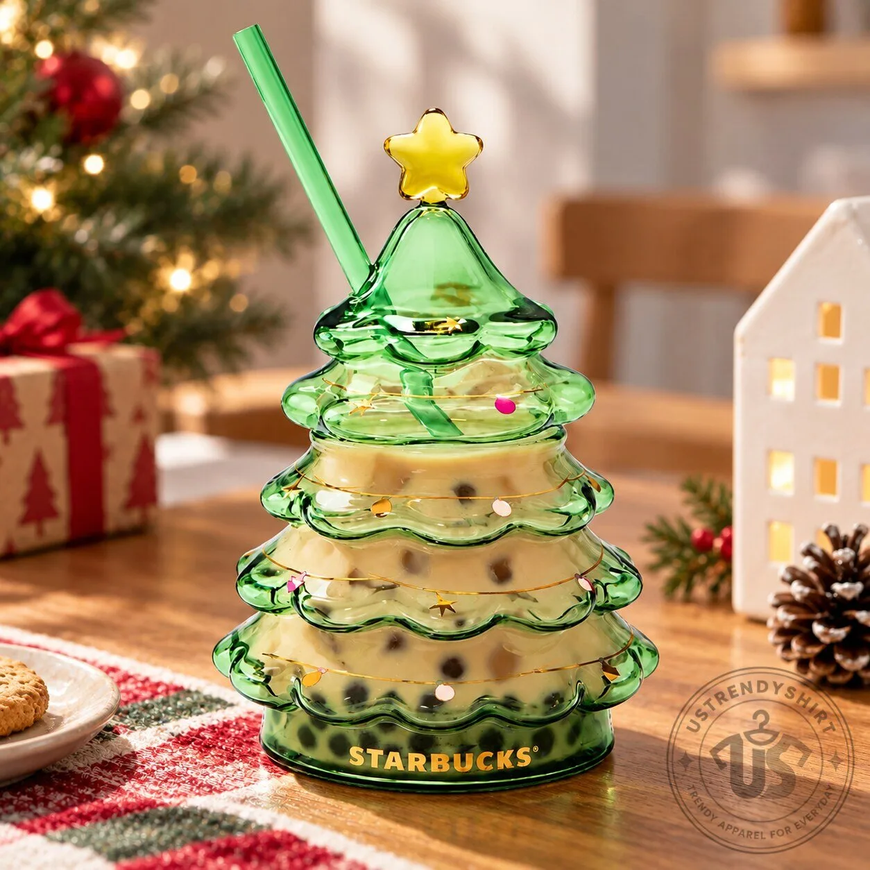 Starbucks Christmas Tree Cup Green Tumbler With Straw 6 Starbucks Christmas Tree Cup Green Tumbler With Straw