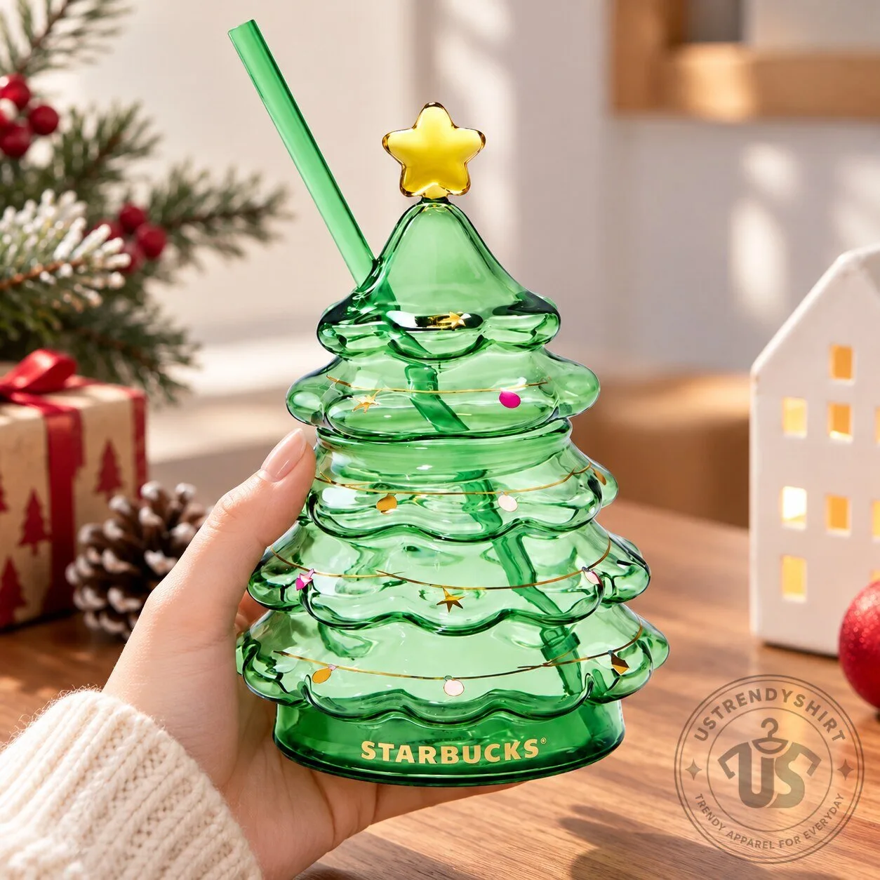 Starbucks Christmas Tree Cup Green Tumbler With Straw 7 Starbucks Christmas Tree Cup Green Tumbler With Straw