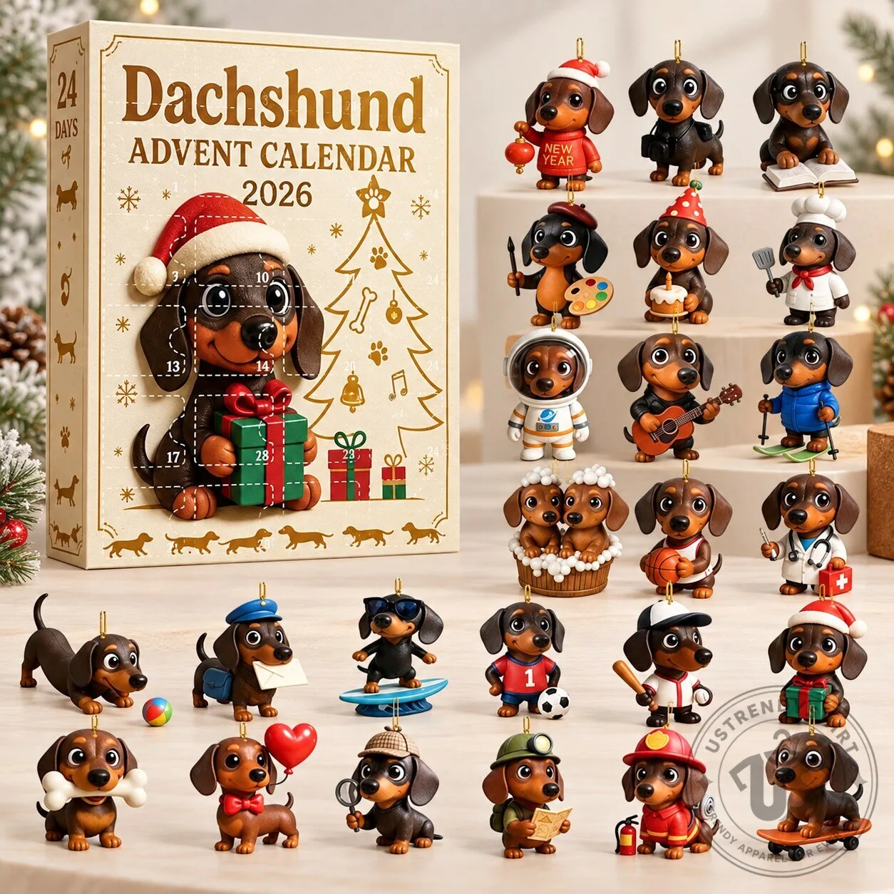 Dachshund Advent Calendar 2026 24 Days Christmas Countdown