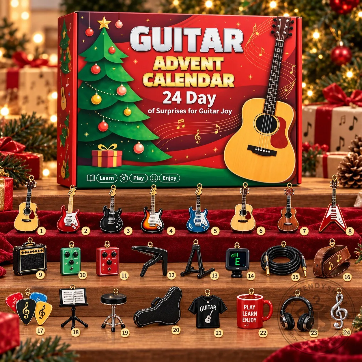Guitar Advent Calendar 24 Day Christmas Countdown