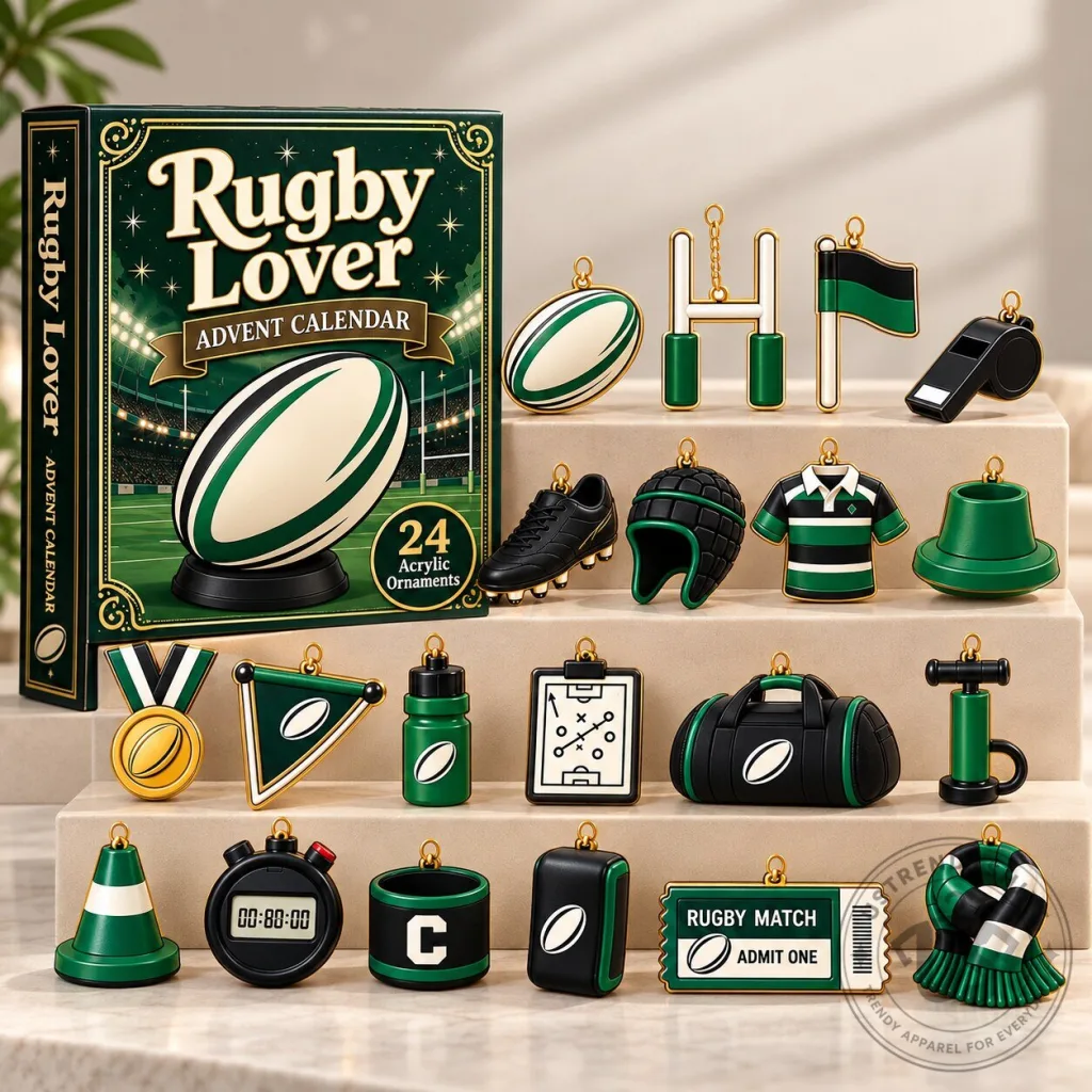Rugby Lover Advent Calendar 24 Acrylic Ornaments Sports Gift Box Rugby Lover Advent Calendar 24 Acrylic Ornaments Sports Gift Box