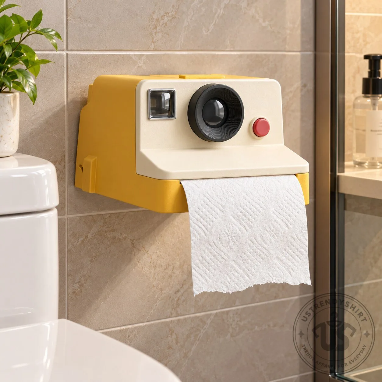 Retro Camera Tissue Holder Wall Mounted Toilet Paper Dispenser Creative Bathroom Decor