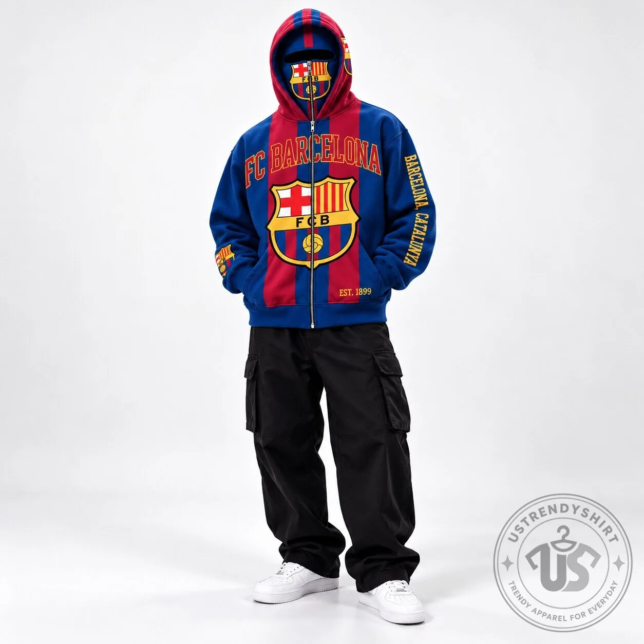 FC Barcelona Full Mask Zip Up Hoodie 9 FC Barcelona Full Mask Zip Up Hoodie